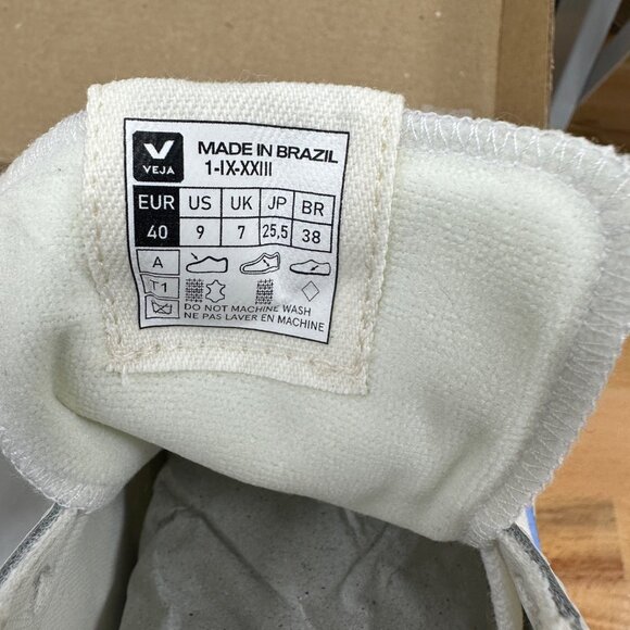 Veja Volley Canvas Sneakers size 9 Women's 40 EU White-Aqua Blue Shoes BRAZIL - Picture 11 of 12